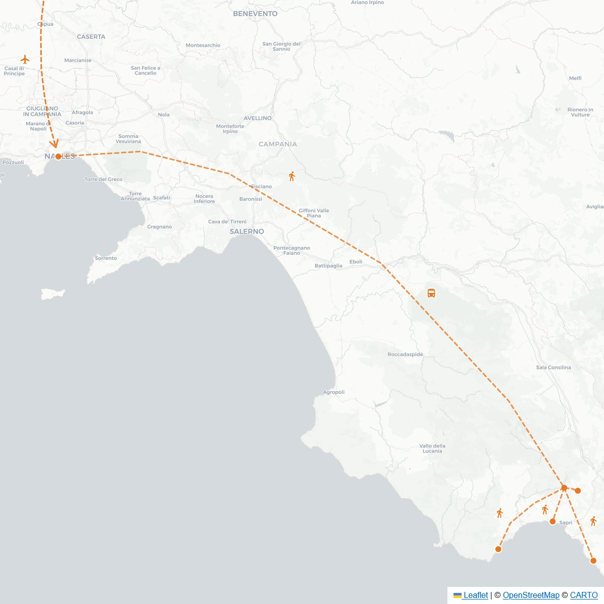 Karte: „La dolce vita” im Cilento