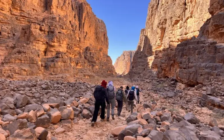 Abstieg und Transfer nach Wadi Haouad