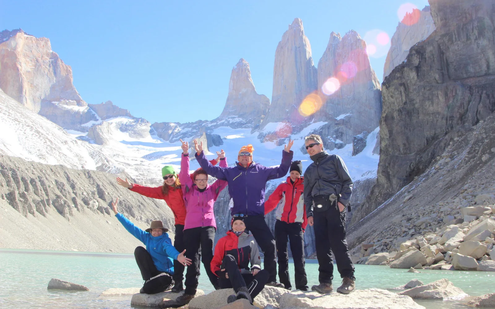 Geschafft! Der Aufstieg zu den bekannten Türmen im Torres del Paine NP