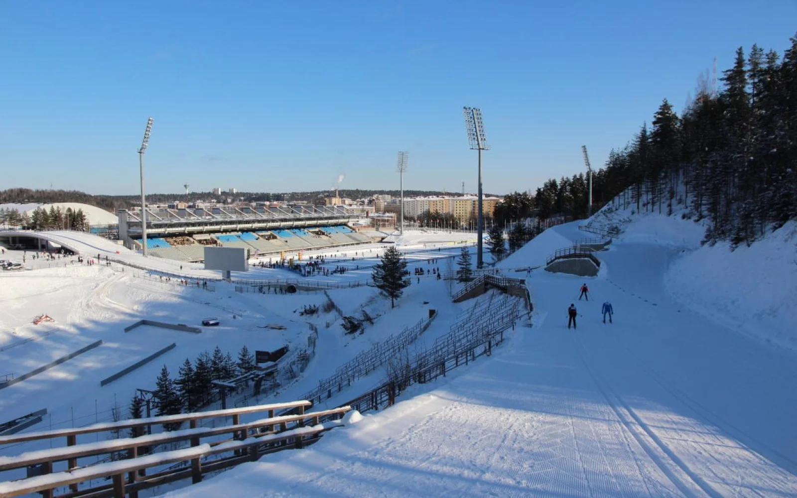 Schlussabfahrt ins Stadion von Lahti - ein weltmeisterliches Gefühl