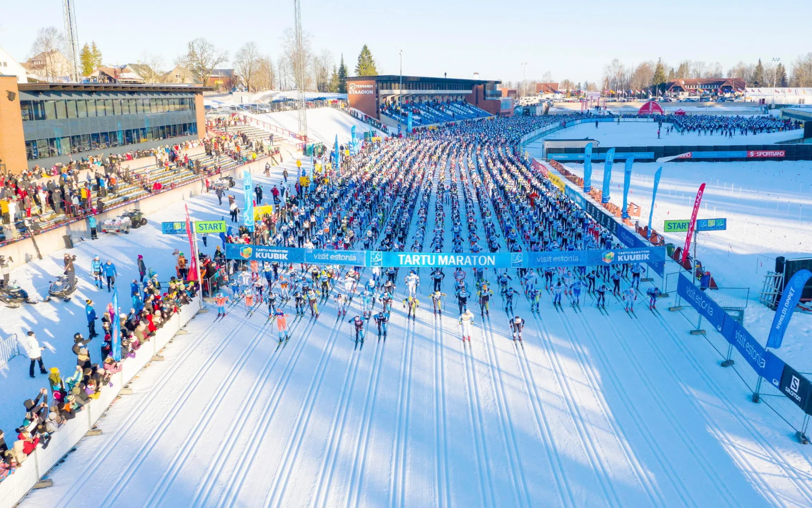 Der größte Skimarathon des Baltikums startet im Thevandi Stadion in Otepää 