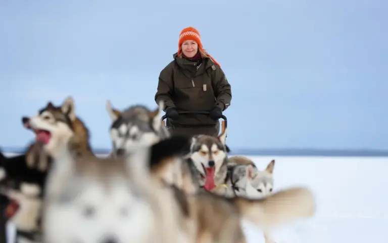 Besonders macht diese Winterwoche ihr Mix an Aktivitäten; u. a. sind Sie auch mit Huskys unterwegs.