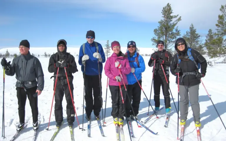 Unsere Skigruppe am Ende eines traumhaften Tourentages