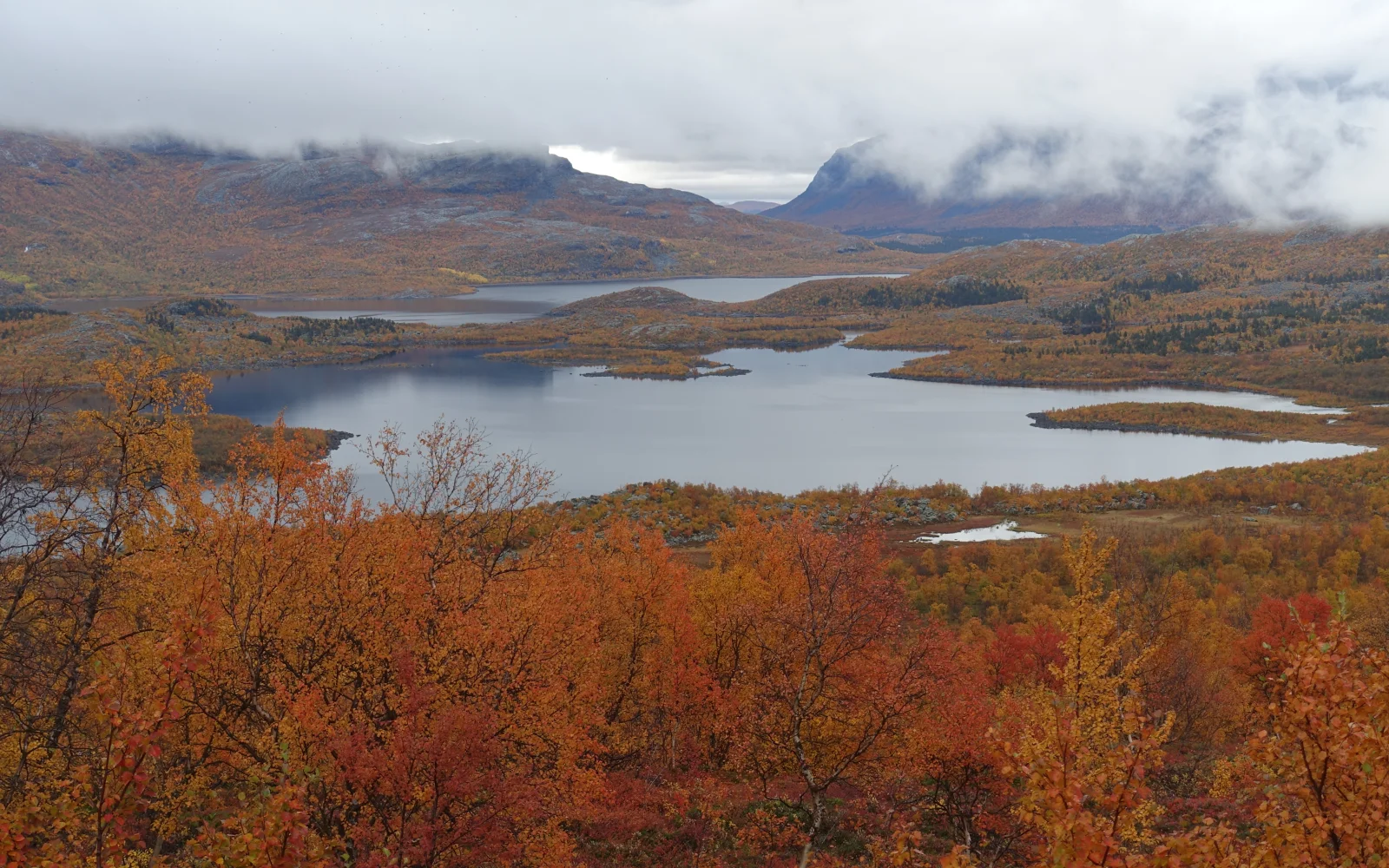 Flammend leuchtendes Herbstlaub begleitet Sie auf Ihrer Trekkingtour