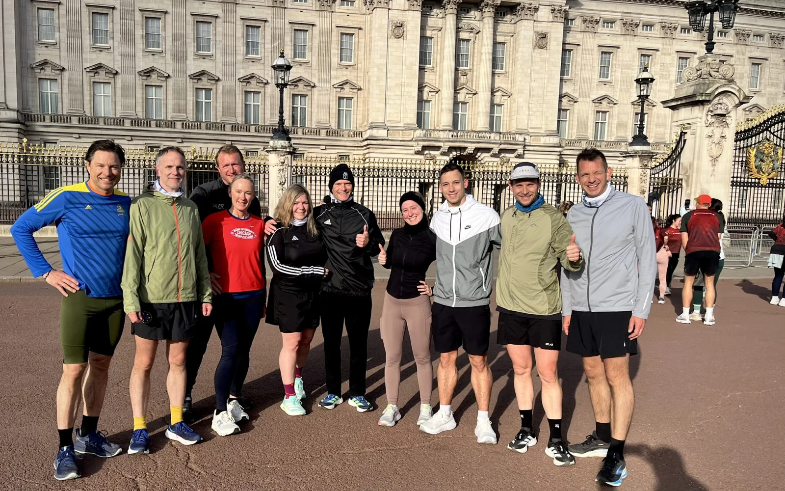 Beim gemeinsamen Morgenlauf vor dem Buckingham Palace