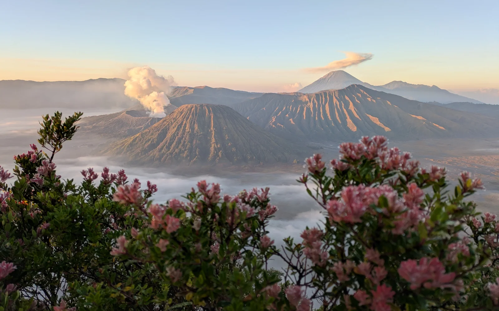 Mt. Bromo ist bekannt für seine faszinierenden Lichtspiele