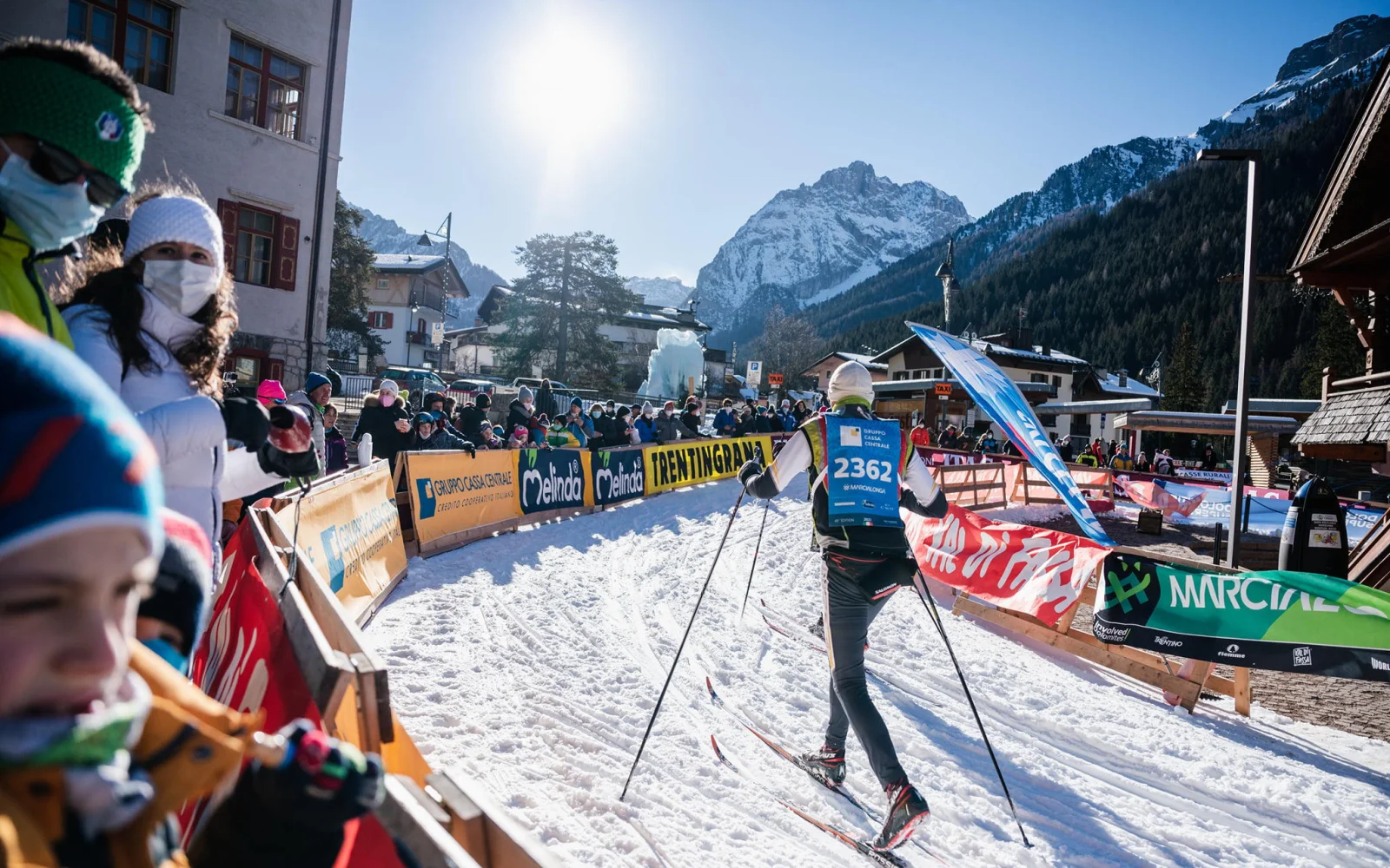Der höchste Punkt der Strecke befindet sich mit 1.450 m in Canazei