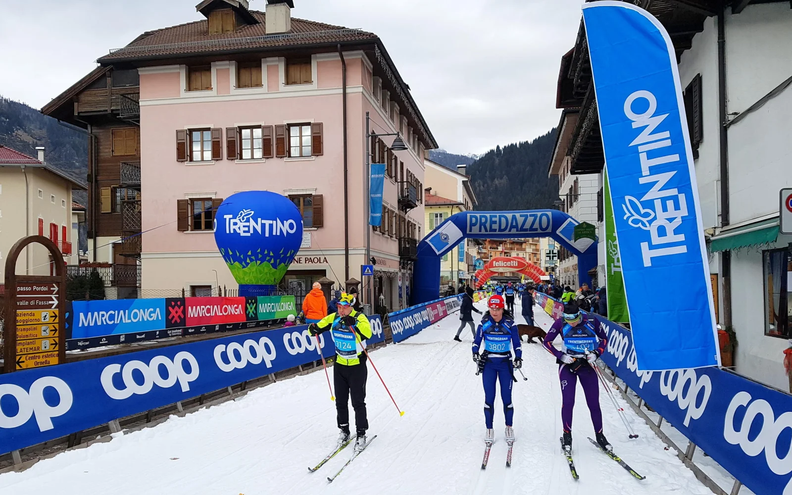 In Predazzo endet die Marcialonga "light" Variante über 45 km