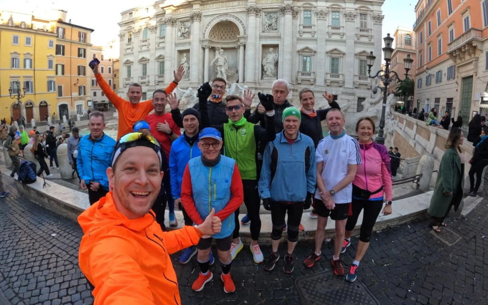 Sightjogging am Morgen an der Fontana di Trevi