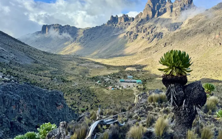 Unterwegs auf dem Giganten: Trekking zum Gipfel Lenana des zweithöchsten Berg Afrikas: Mt. Kenya.