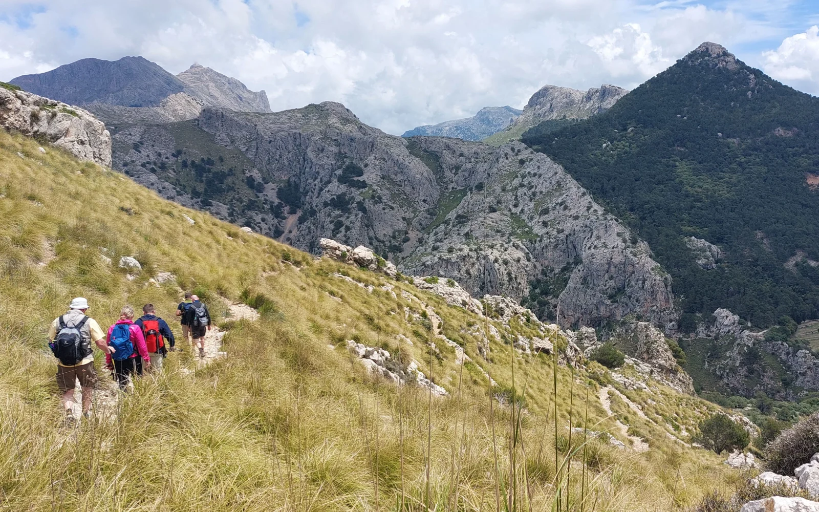 Abstieg vom Cornador ins L'Ofre-Tal duch eine vielseitige Landschaft