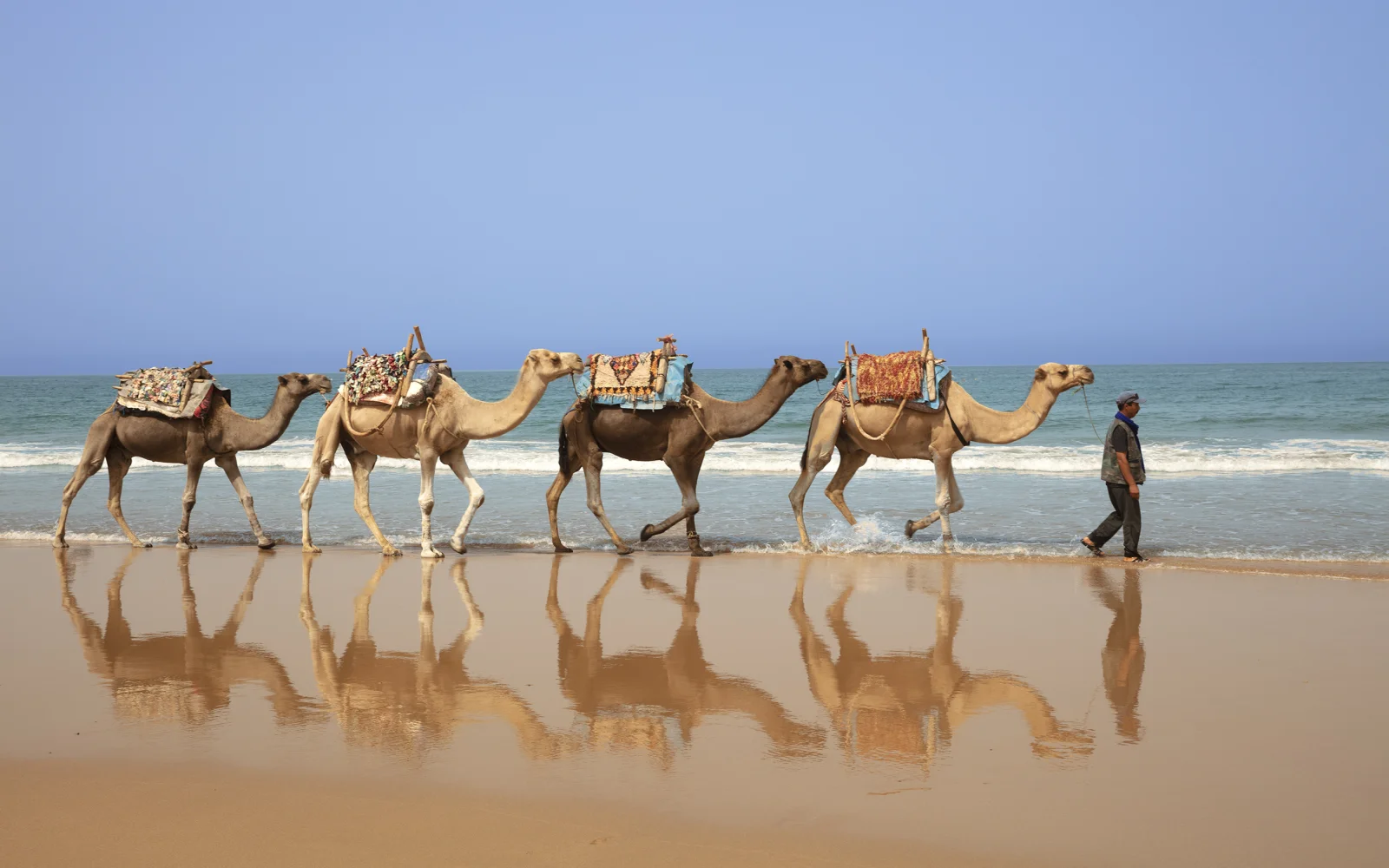 Typisches Bild am Strand von Sidi Kaouki