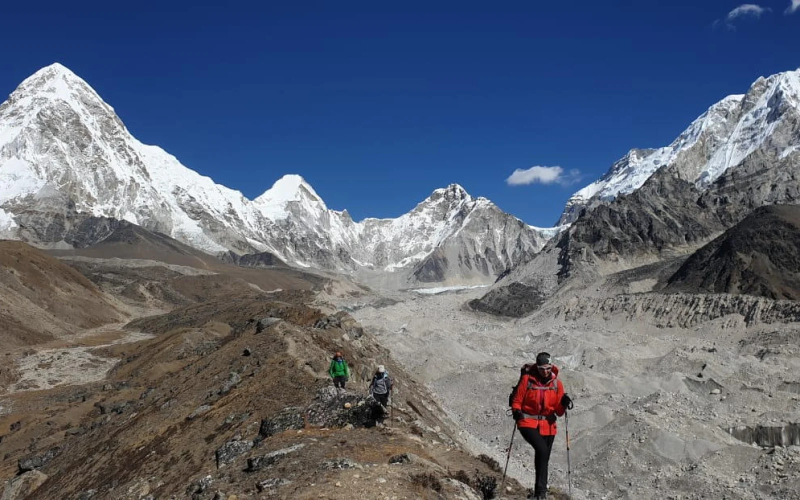 Entlang des Khumbu Gletschers führt Ihr Weg in Richtung Everest Basecamp