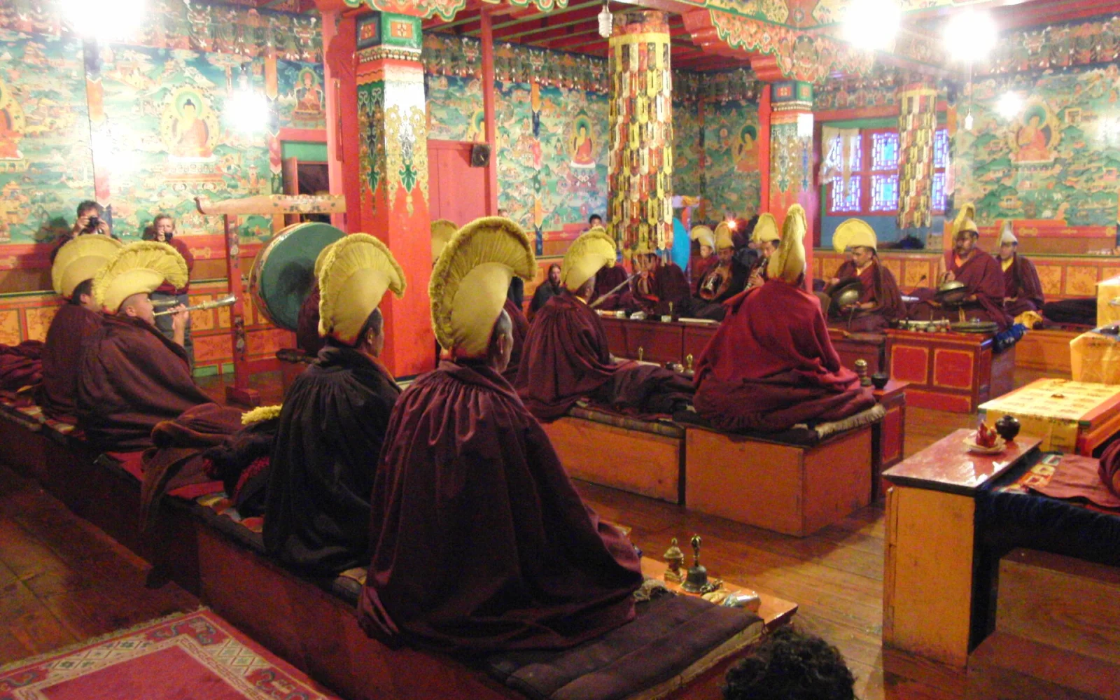 Gebetszeremonie der Mönche im Kloster Tengboche