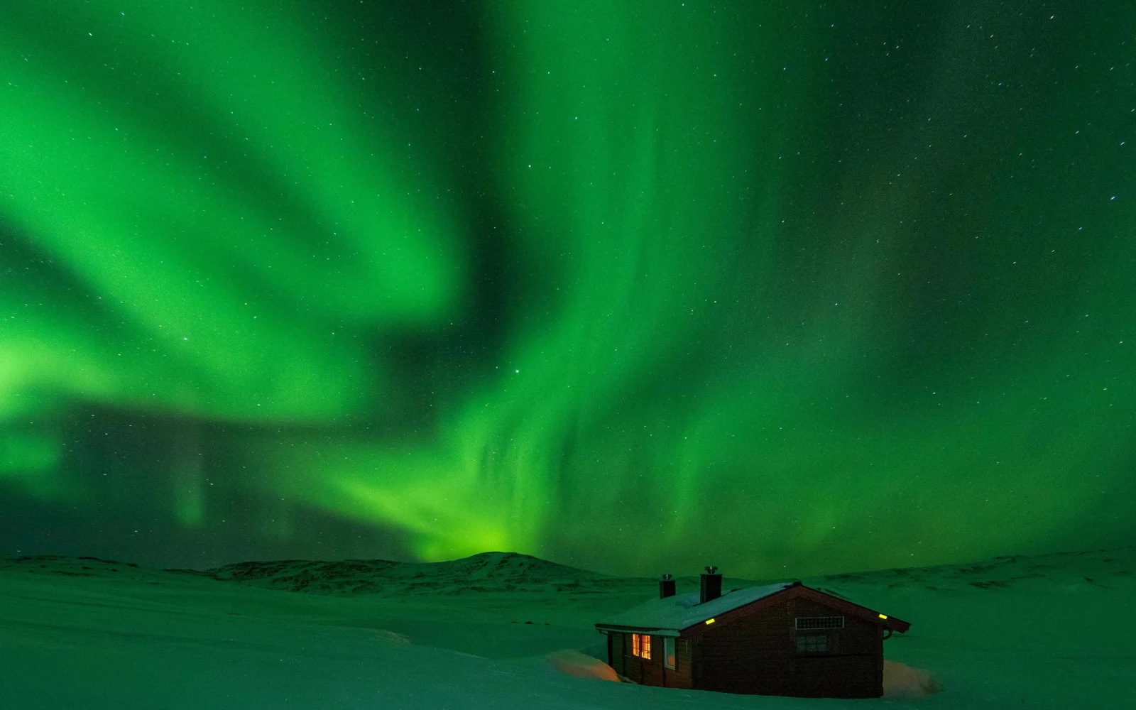 Und in der Nacht die wunderbaren Polarlichter