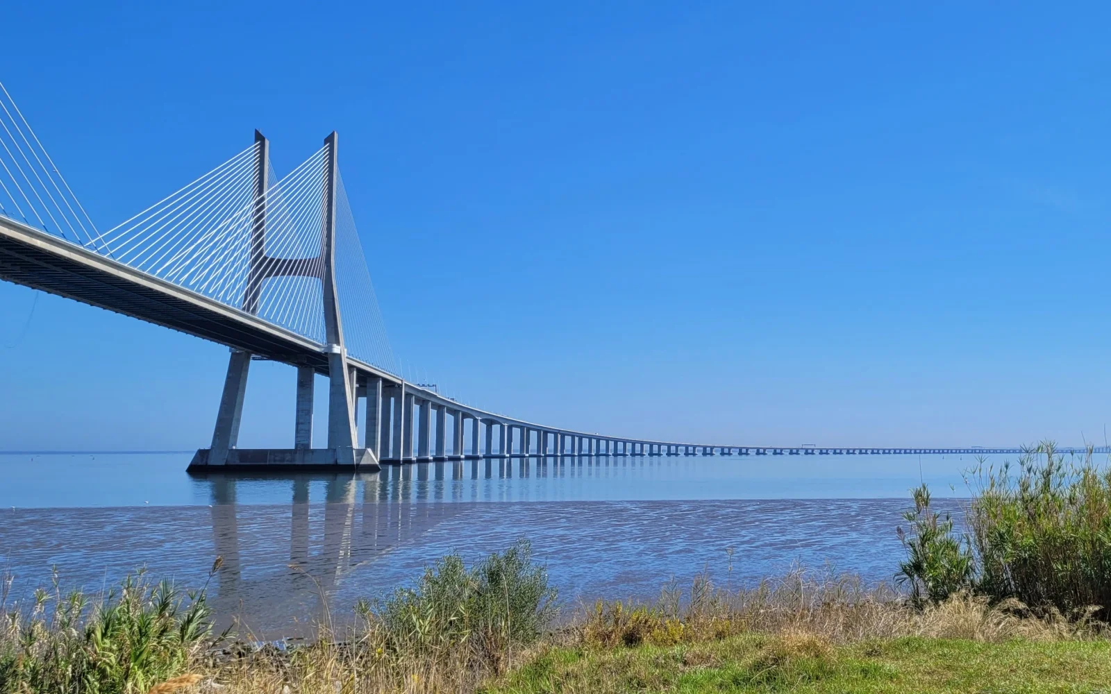 Auf der beeindruckenden Ponte "Vasco da Gama" startet der HM und die 8,5km 