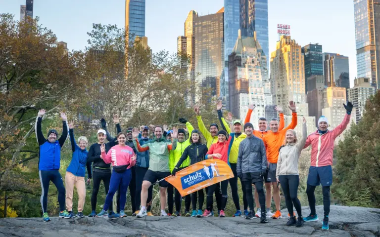 In kleiner Runde beim größen Marathonevent der Welt