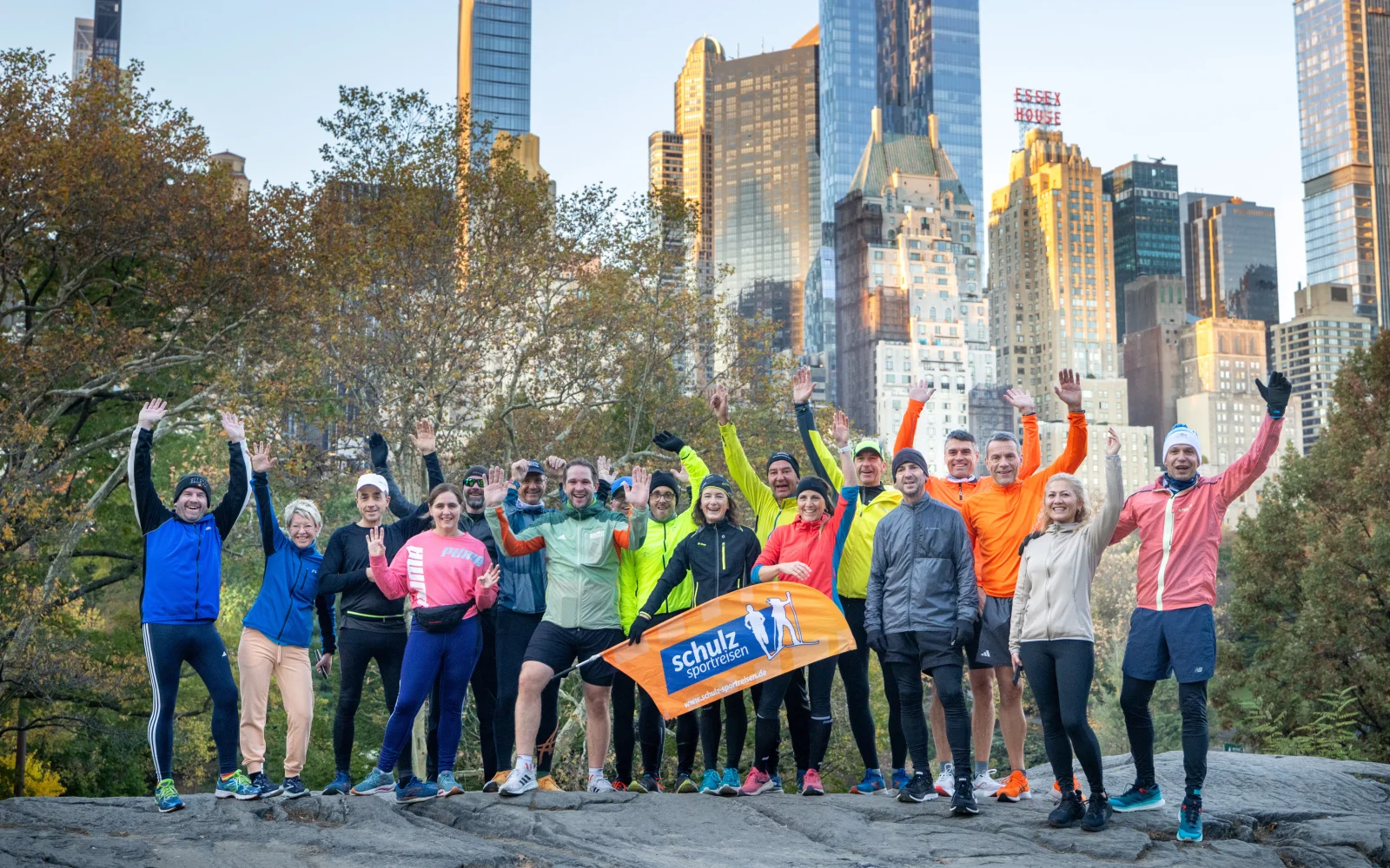 In kleiner Runde beim größen Marathonevent der Welt